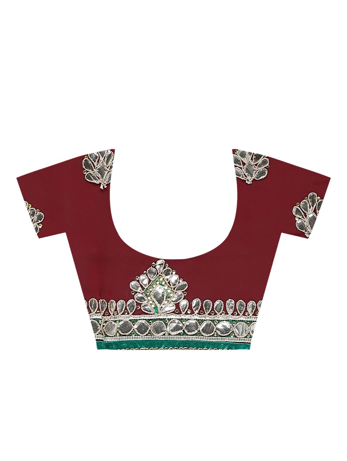 maroon georgette gota patti saree with blouse - 16250010 - Zoom Image - 4