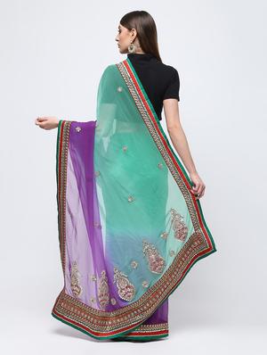 ombre gota patti saree with blouse - 16250011 - Standard Image - 2