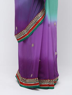 ombre gota patti saree with blouse - 16250011 - Standard Image - 3