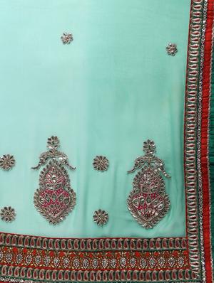 ombre gota patti saree with blouse - 16250011 - Standard Image - 4