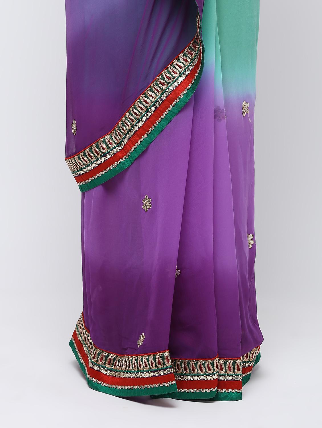 ombre gota patti saree with blouse - 16250011 - Zoom Image - 3
