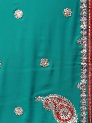 lace border gota patti saree with blouse - 16250012 - Standard Image - 4