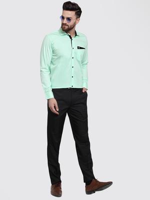 green solid casual shirt - 16250027 - Standard Image - 4