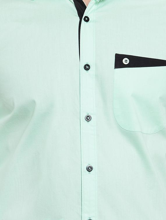 green solid casual shirt - 16250027 - Zoom Image - 5