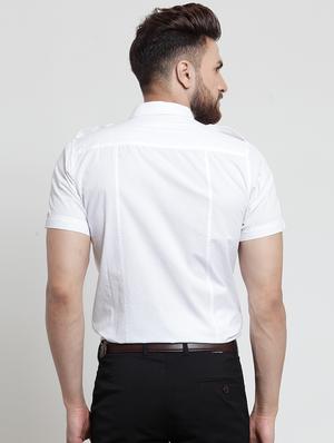 white solid casual shirt - 16250064 - Standard Image - 3