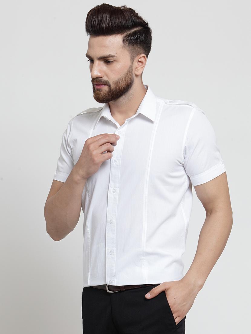 white solid casual shirt - 16250064 - Zoom Image - 2