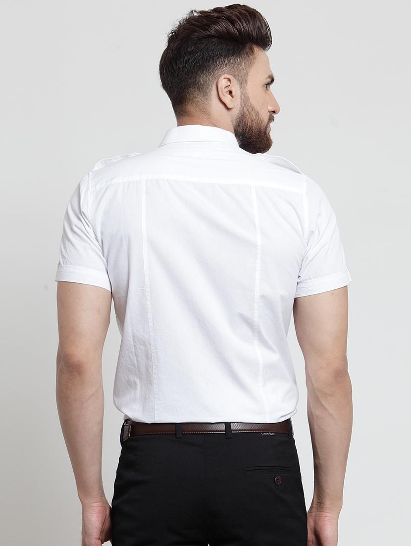 white solid casual shirt - 16250064 - Zoom Image - 3