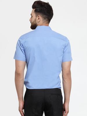 blue solid casual shirt - 16250067 - Standard Image - 3