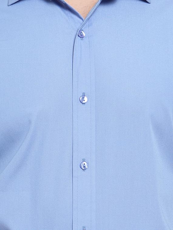 blue solid casual shirt - 16250067 - Zoom Image - 5