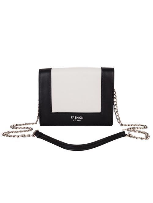 black leatherette (pu) regular sling bag - 16250088 - Very Small Image - 1