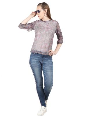 ruffle trim keyhole back top - 16250178 - Standard Image - 5