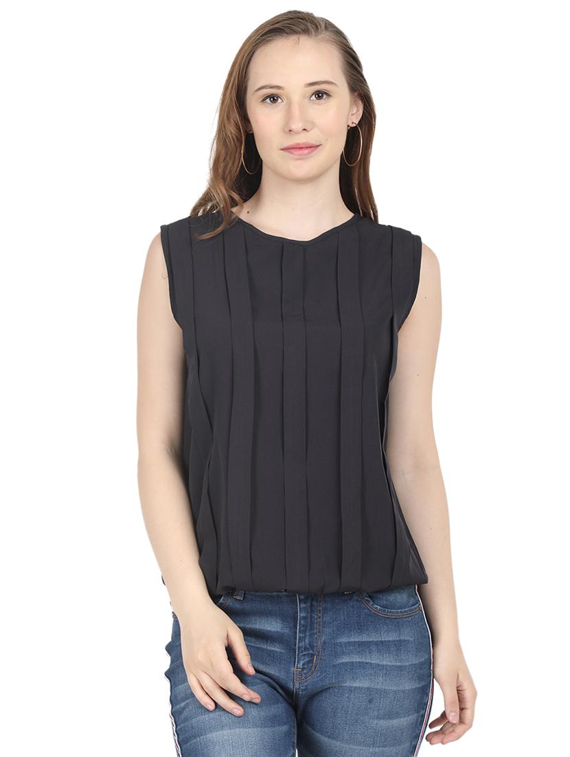 criss cross detail pleated top - 16250181 - Zoom Image - 1