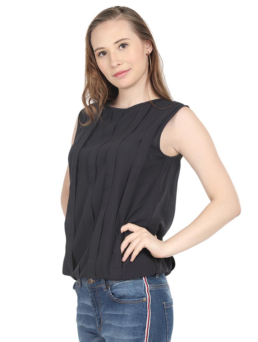 criss cross detail pleated top - 16250181 - Zoom Image - 3