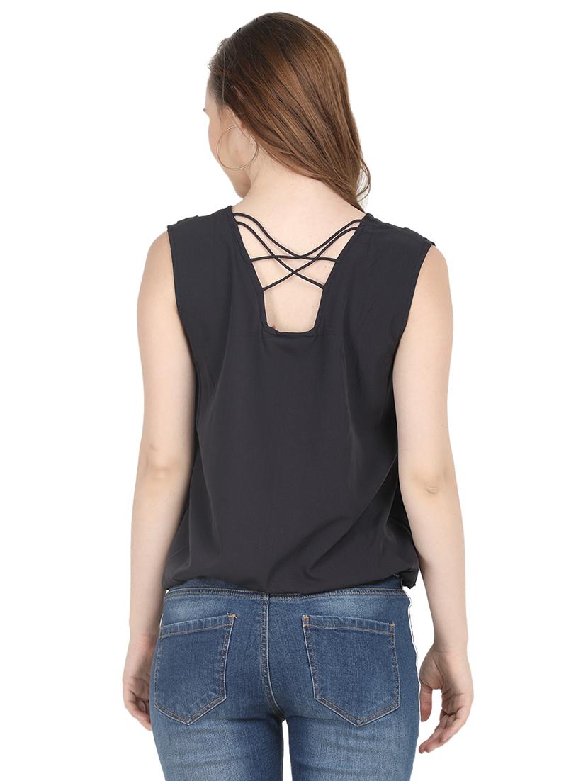criss cross detail pleated top - 16250181 - Zoom Image - 4