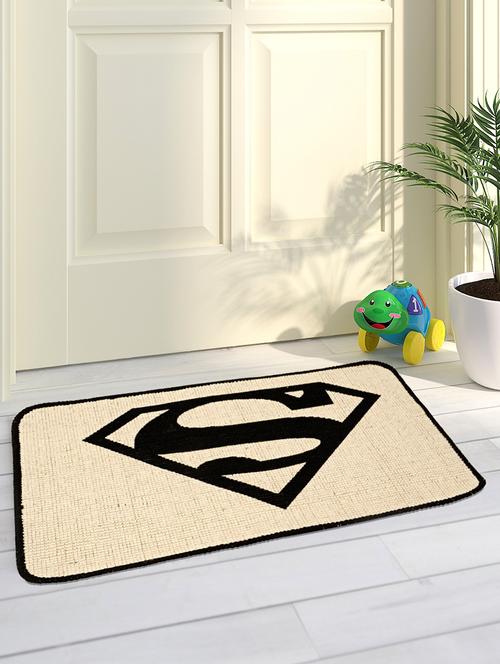 saral home superman jute-cotton print anti slip door mat- 40x60 cm - 16250229 - Standard Image - 1