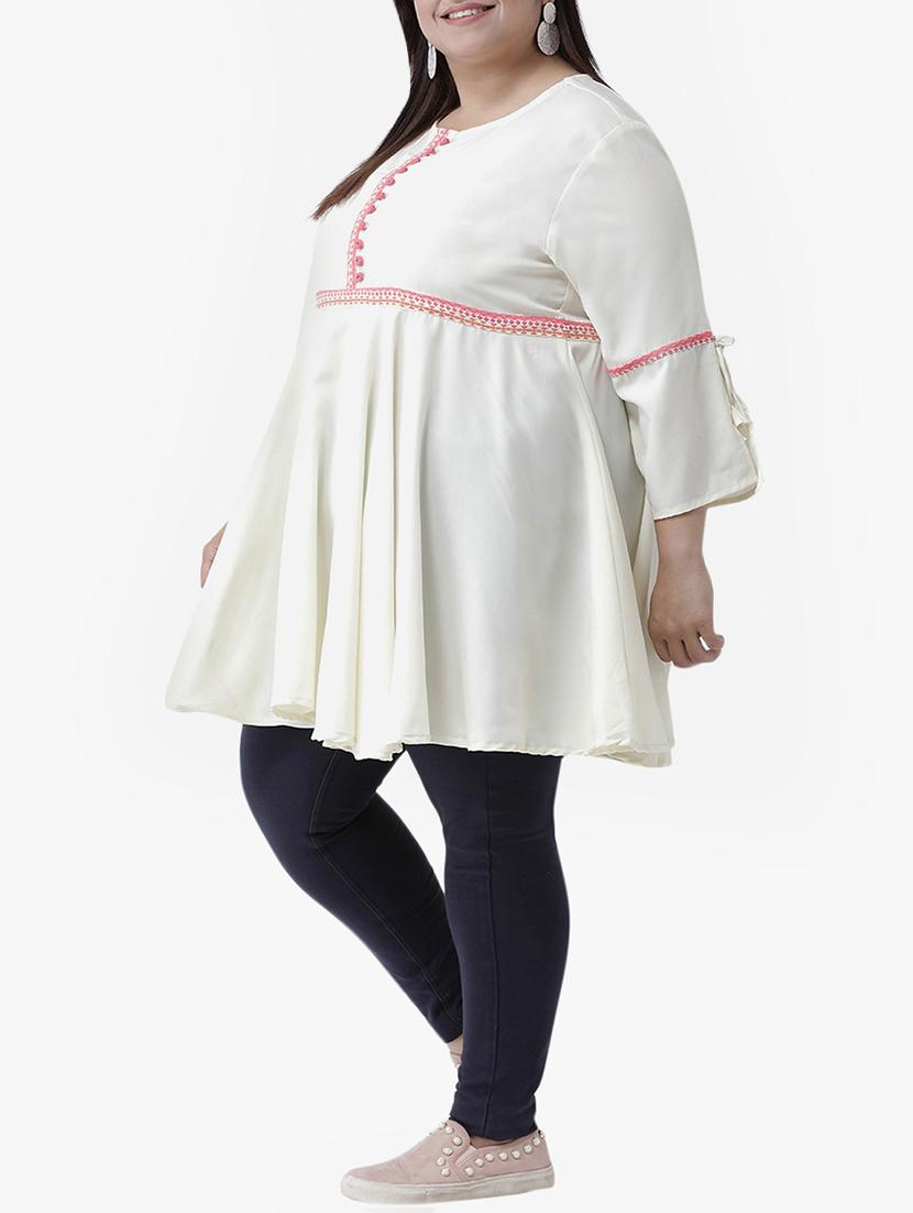 solid flared kurta - 16250233 - Zoom Image - 2