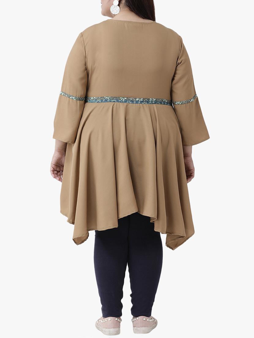 solid asymmetric kurta - 16250234 - Zoom Image - 3