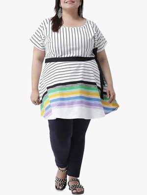 tie knot striped plus tunic - 16250239 - Standard Image - 4