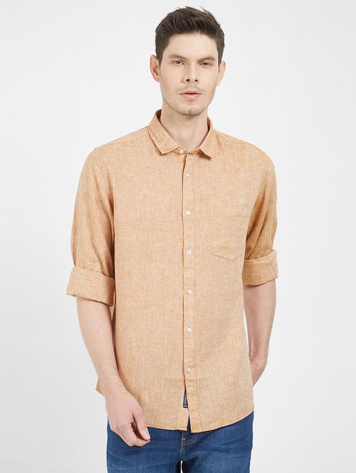 brown cotton casual shirt - 16251277 - Standard Image - 1