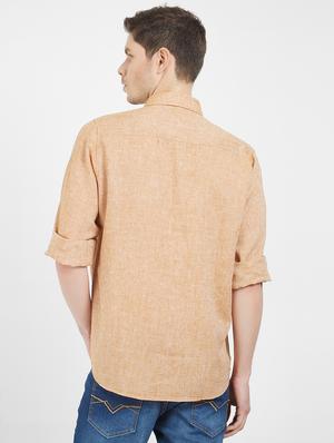brown cotton casual shirt - 16251277 - Standard Image - 3