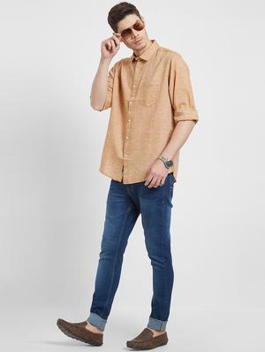 brown cotton casual shirt - 16251277 - Standard Image - 4