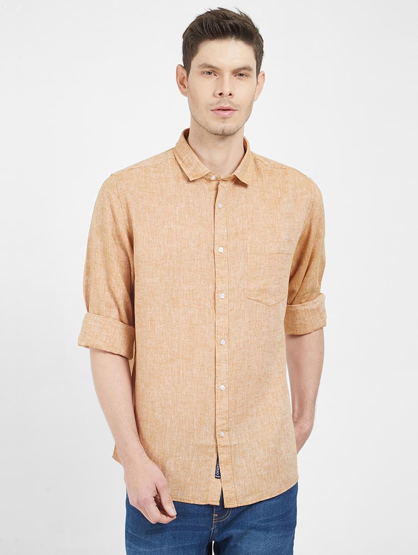brown cotton casual shirt - 16251277 - Zoom Image - 1