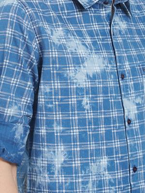 blue checkered casual shirt - 16251285 - Standard Image - 5