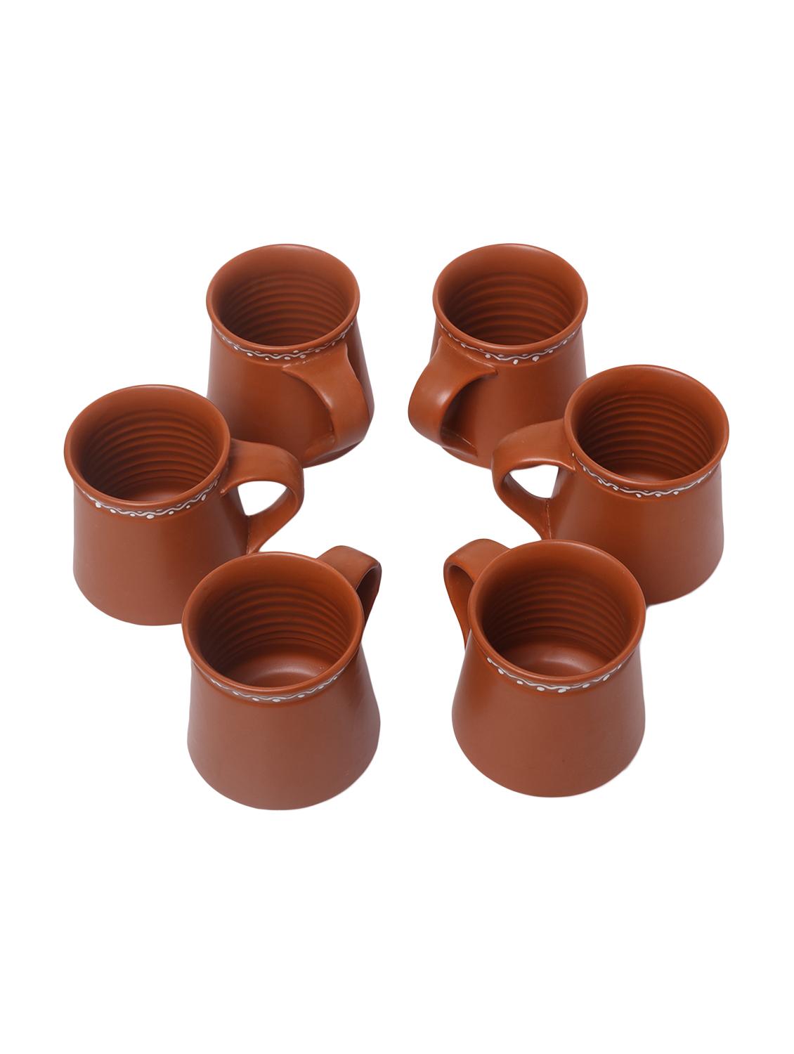 unravel india earthern print ceramic tea/coffee mug (set of 6) - 16251684 - Zoom Image - 2
