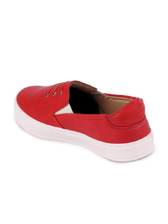 red pu slip on casual shoes - 16251747 - Zoom Image - 3