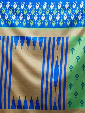 floral ikat printed saree with blouse - 16251923 - Standard Image - 4