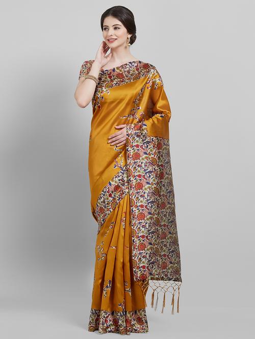 kalamkari printed saree with blouse - 16251955 - Standard Image - 1