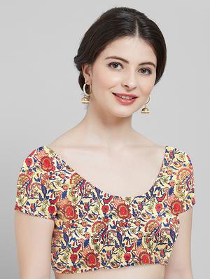 kalamkari printed saree with blouse - 16251955 - Standard Image - 3