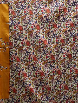 kalamkari printed saree with blouse - 16251955 - Standard Image - 4