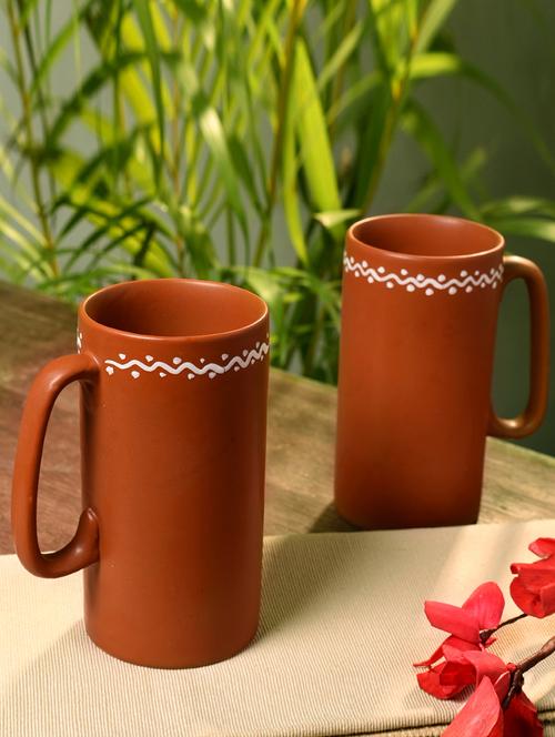 ceramic brown beer mug (set of 2) - 16252191 - Standard Image - 1
