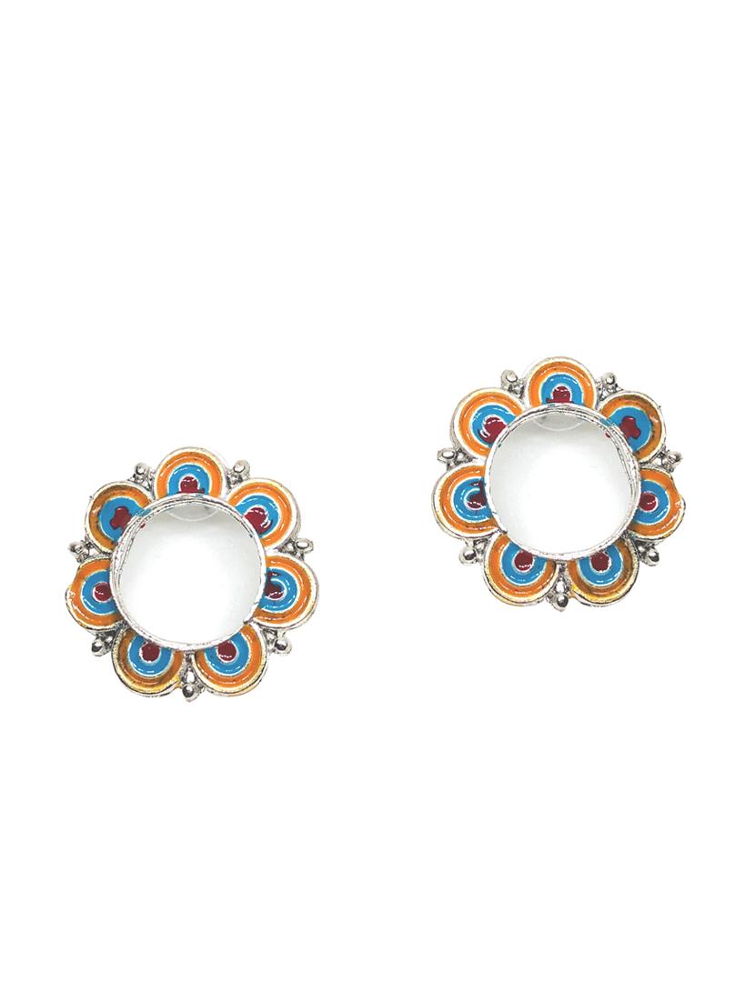 yellow metal studs earring - 16252340 - Zoom Image - 1