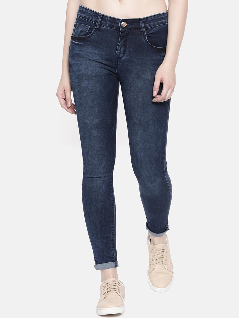 turn up hem skinny fit jeans - 16252549 - Zoom Image - 1