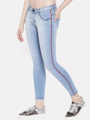 side taped stone washed jeans - 16252558 - Standard Image - 2