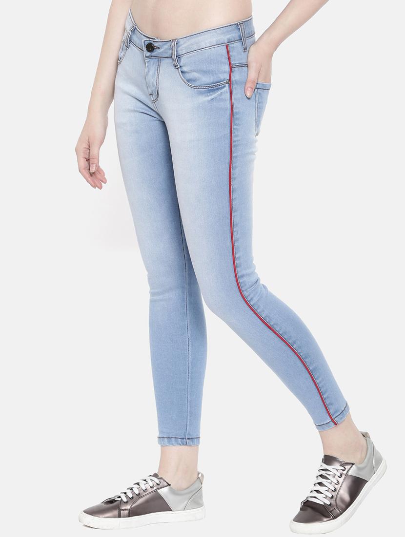 side taped stone washed jeans - 16252558 - Zoom Image - 2