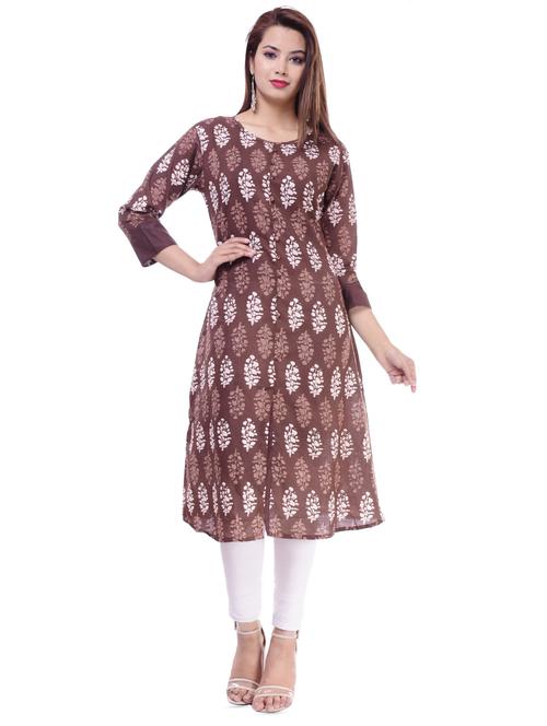 printed a-line kurta - 16252837 - Standard Image - 1