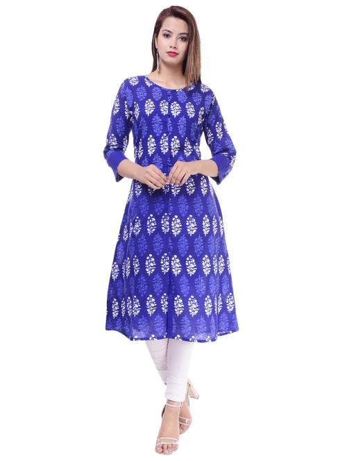 printed a-line kurta - 16252839 - Standard Image - 1