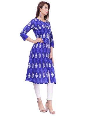 printed a-line kurta - 16252839 - Standard Image - 2