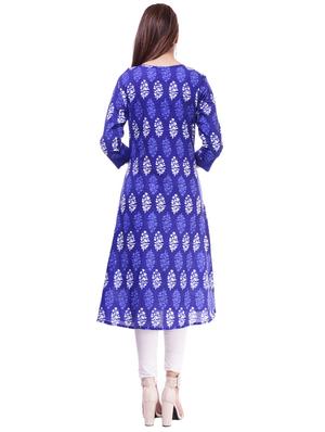 printed a-line kurta - 16252839 - Standard Image - 3