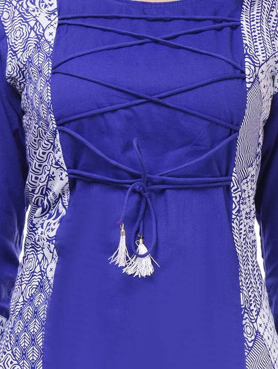 drawstring printed straight kurta - 16252843 - Zoom Image - 4