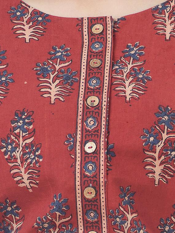 printed a-line kurta - 16252885 - Zoom Image - 4
