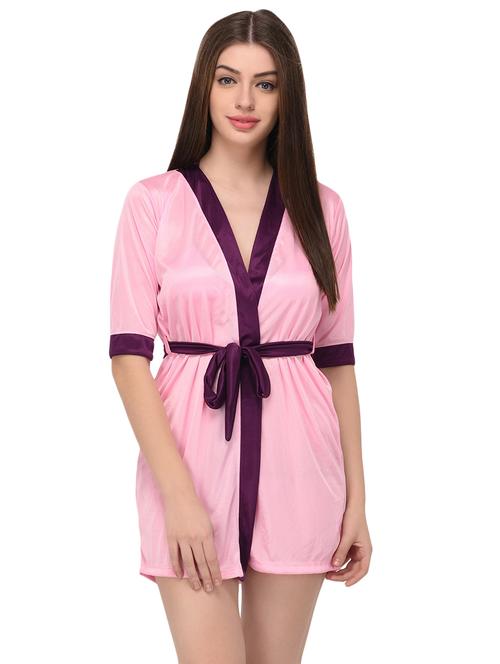 contrast detail nightwear set - 16252894 - Standard Image - 1