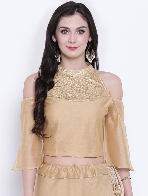 Cold shoulder printed blouse - 16252909 - Standard Image - 1
