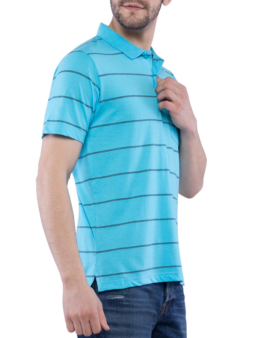 blue striped polo t-shirt - 16253044 - Zoom Image - 2