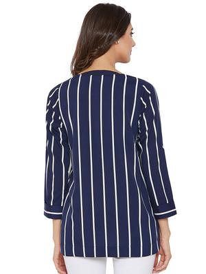 v neck striped top - 16253323 - Standard Image - 3