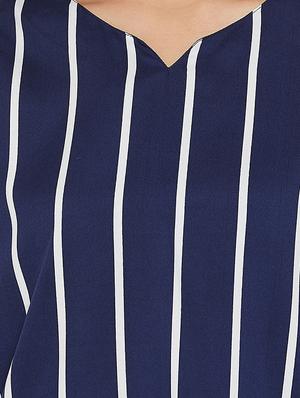 v neck striped top - 16253323 - Standard Image - 4