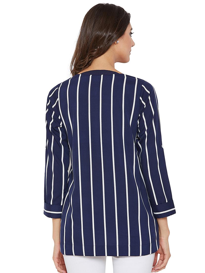 v neck striped top - 16253323 - Zoom Image - 3